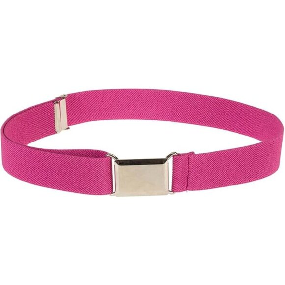 HOLD’EM Children’s Elastic Silver Buckle Belts Boys Girls Toddler 2T-5T-Fuchsia - Picture 1 of 6